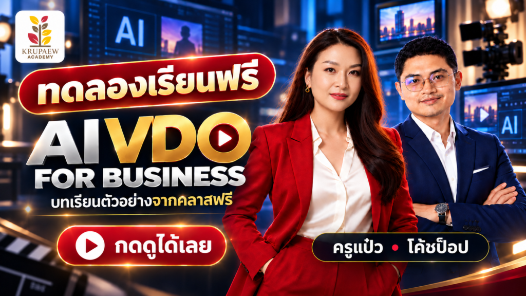 คอร์ส AI VDO for Business | ทำวิดีโอ AI ให้ขายได้